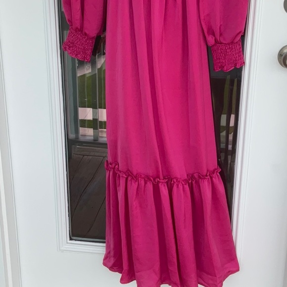 Bloomingdale’s Aqua Belted Maxi Dress EUC - Picture 4 of 7